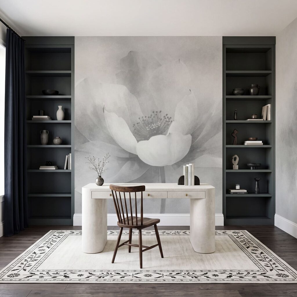 Pétalas delicadas numa névoa suave Pétalas delicadas numa névoa suave