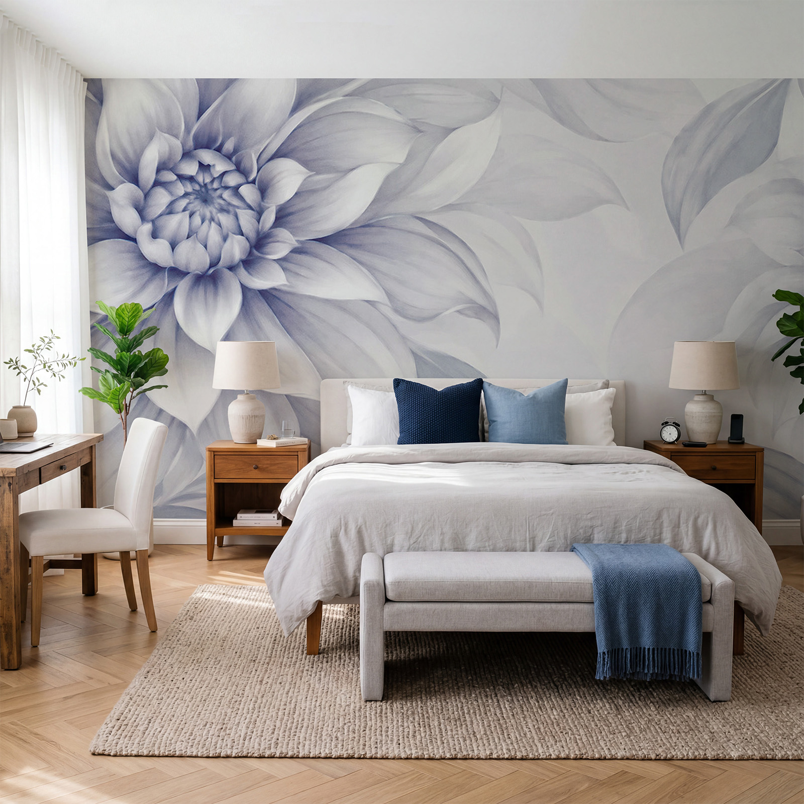 Flores delicadas em tons suaves