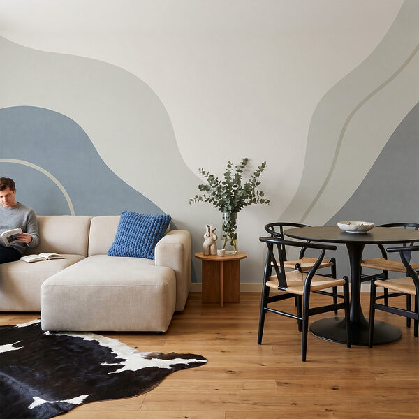 Arte em branco e azul Arte em branco e azul