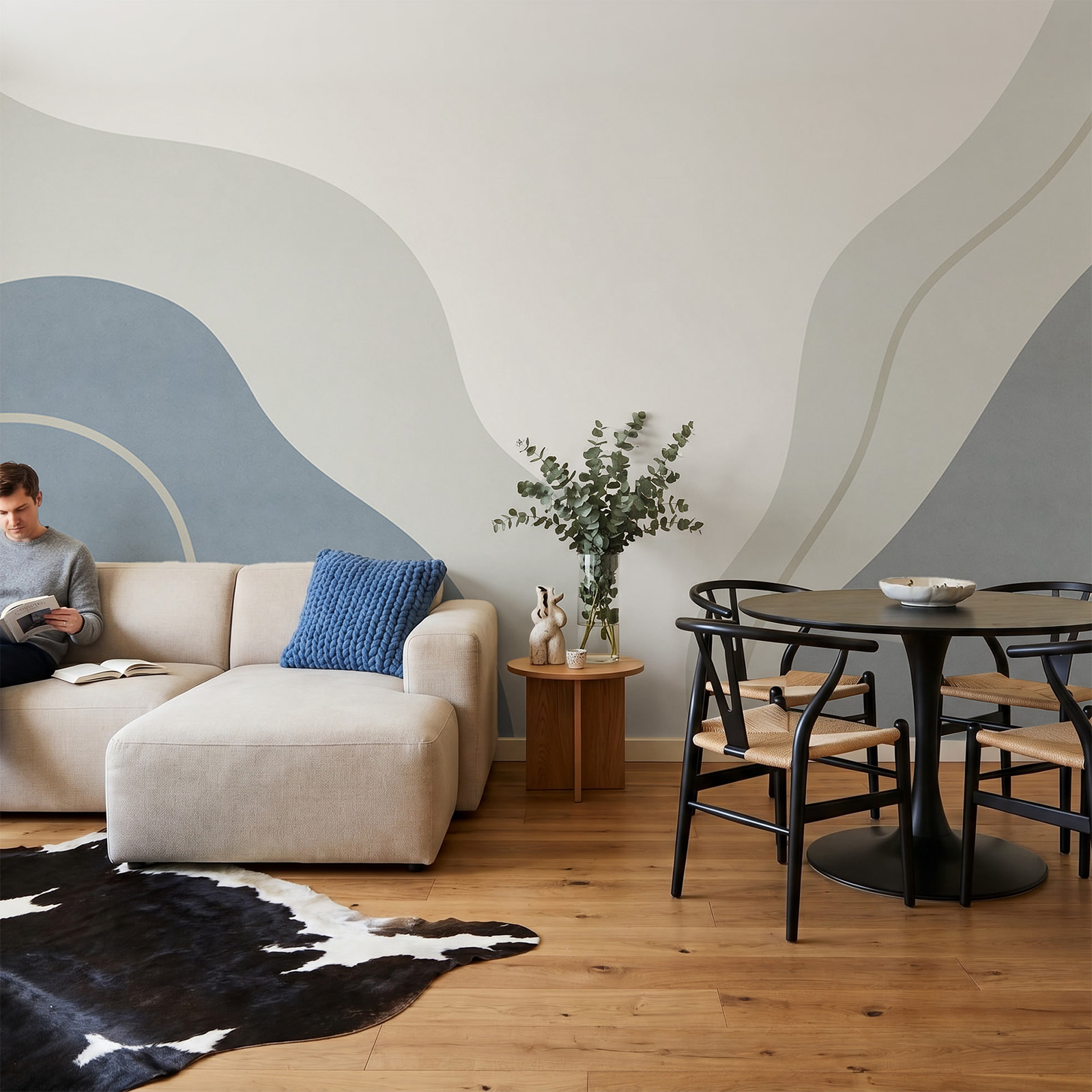 Arte em branco e azul Arte em branco e azul