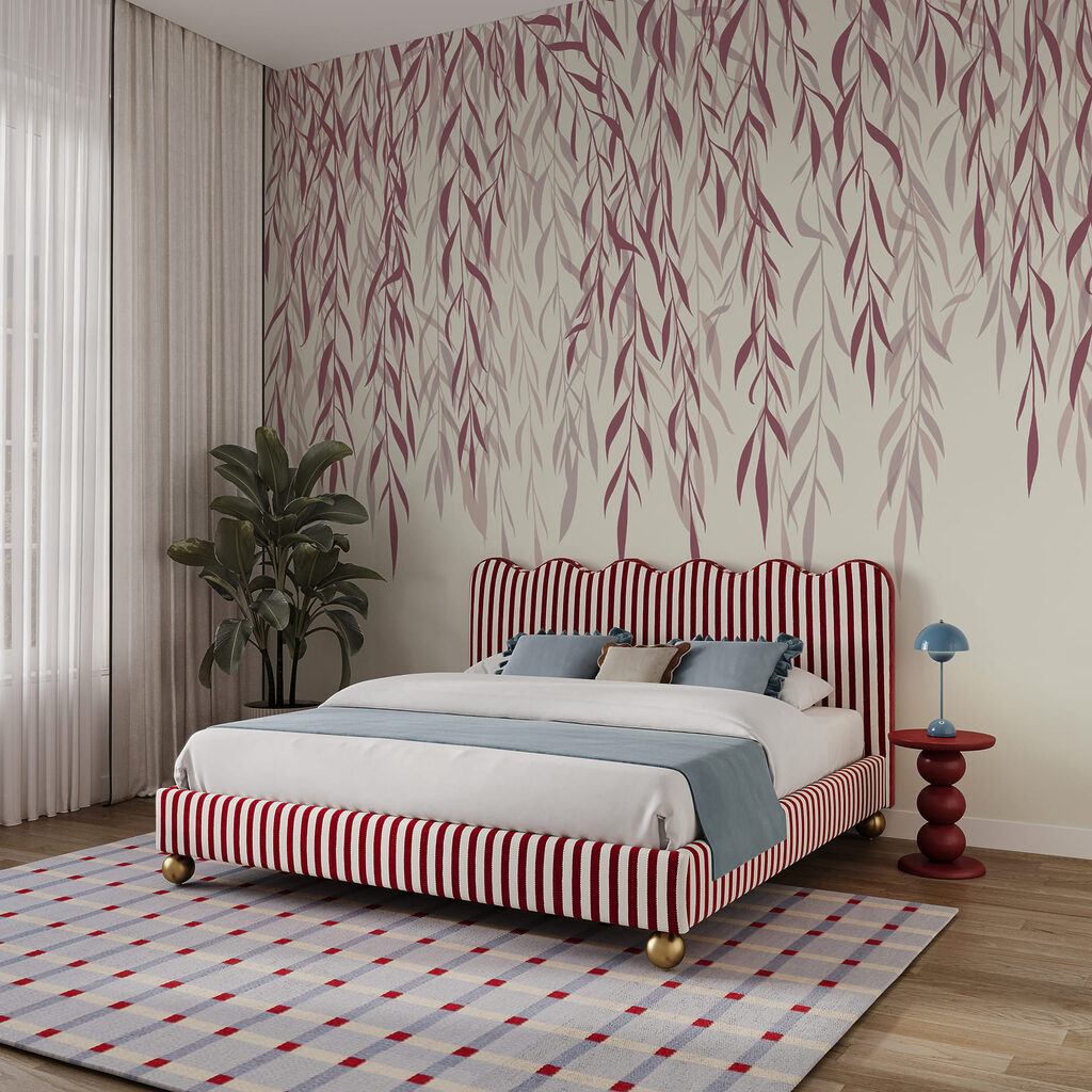 Folhas delicadas em tons suaves de rosa