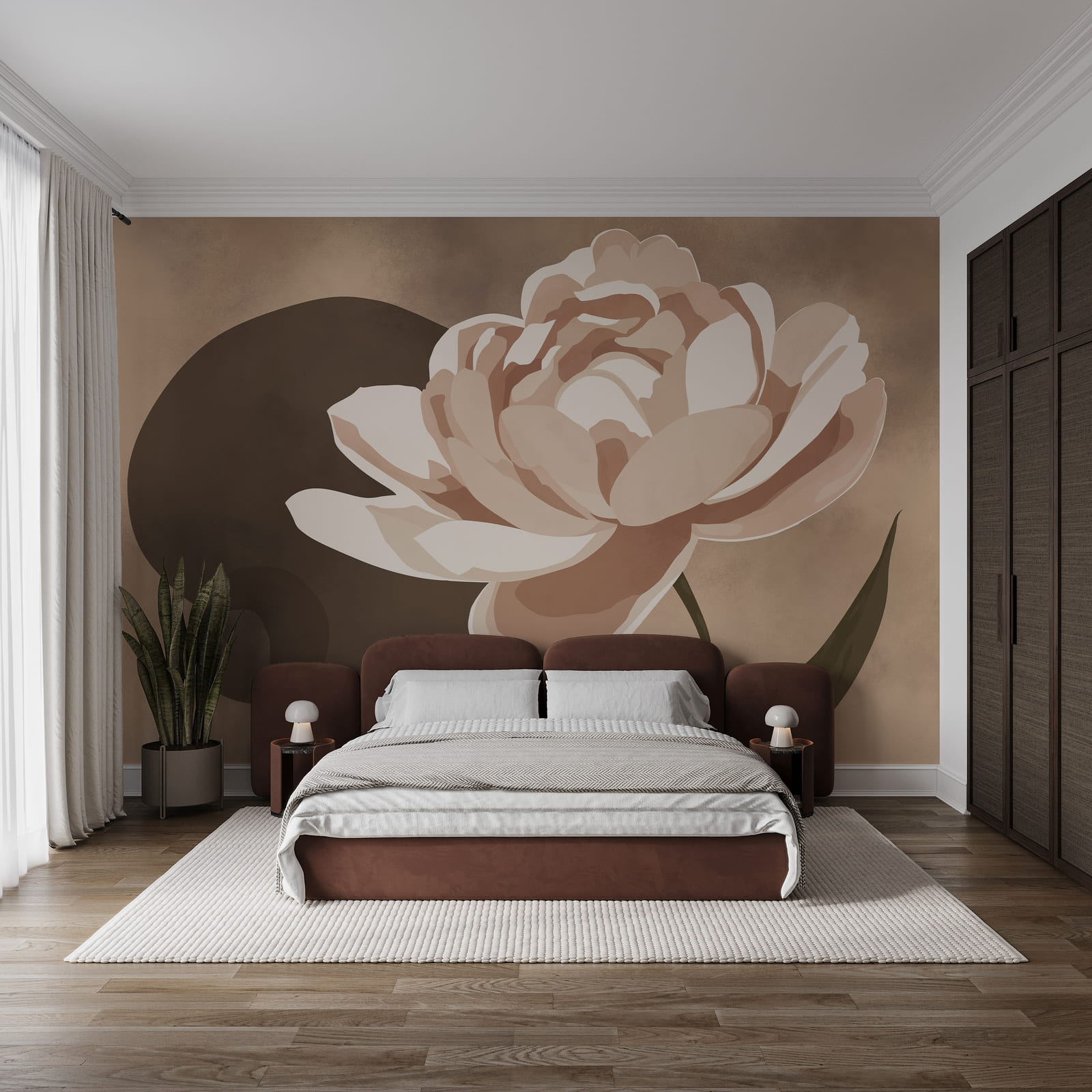 Flor com folhas num caule Flor com folhas num caule