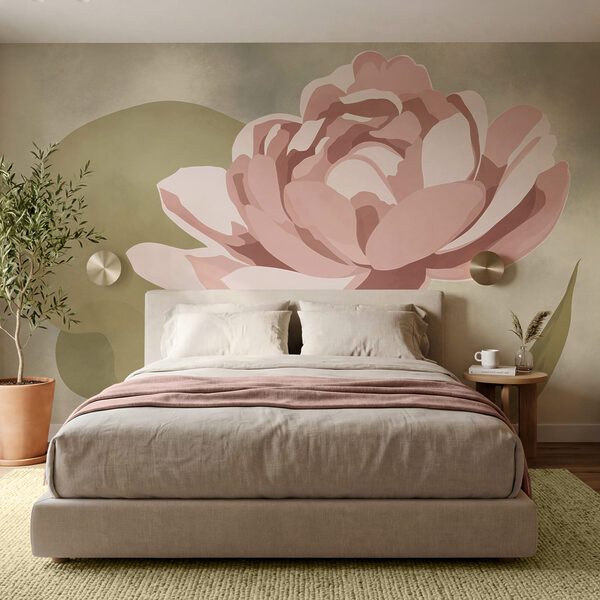 Flor cor-de-rosa com folhas verdes Flor cor-de-rosa com folhas verdes
