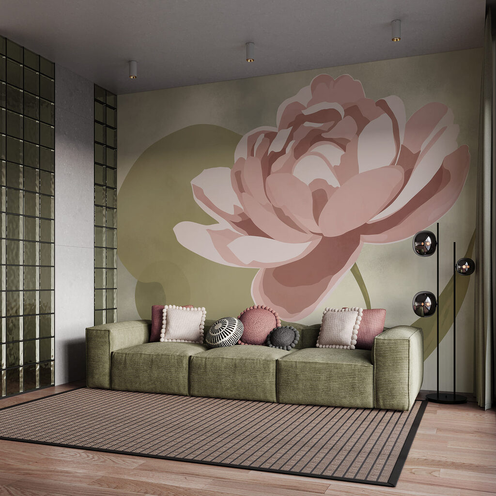 Flor cor-de-rosa com folhas verdes Flor cor-de-rosa com folhas verdes