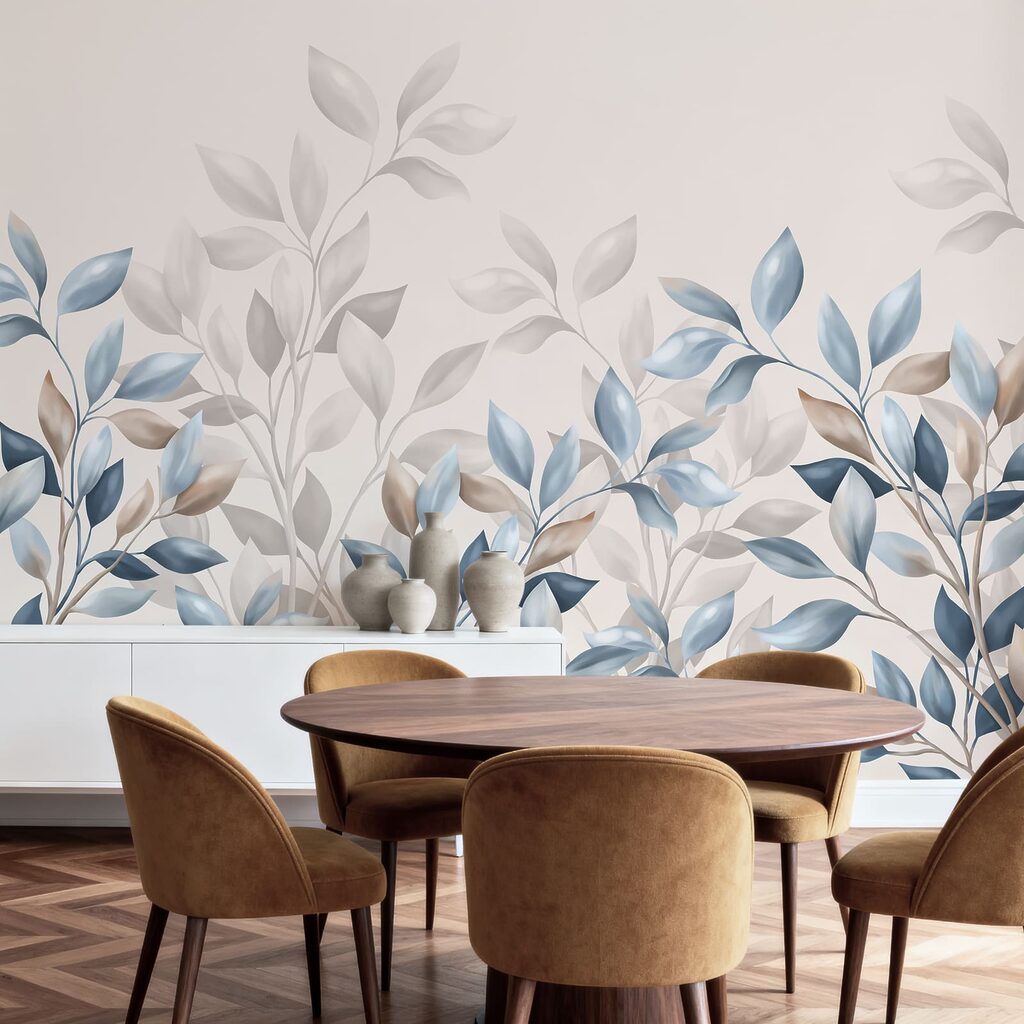 Folhas elegantes em tons suaves