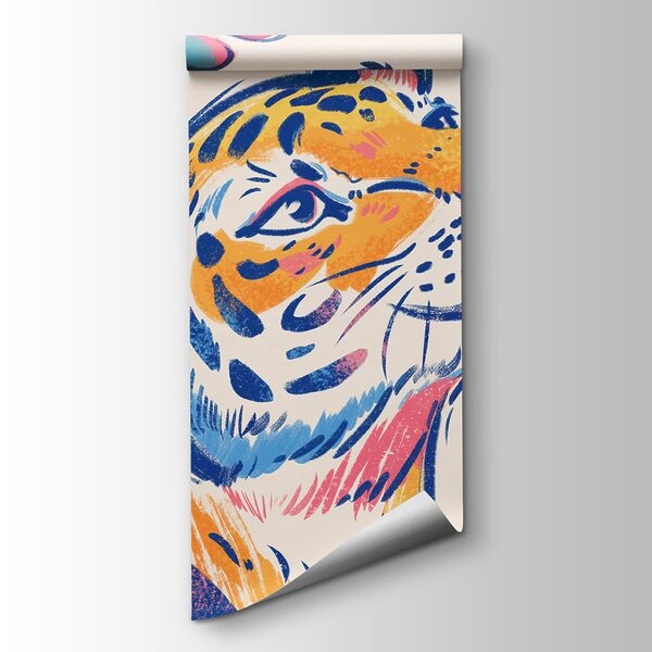 Papel de parede Tigre com borboletas na boca (REF: t01032)