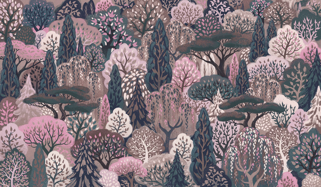 Papel de parede Grupo de árvores numa floresta (REF: t01033v2) Papel de parede Grupo de árvores numa floresta (REF: t01033v2)