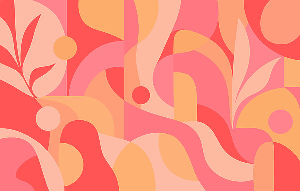 Papel de parede Padrão colorido com círculos e linhas (REF: t01036v2)
