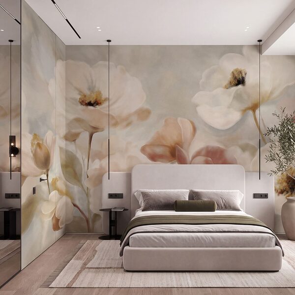 Papel de parede Flores delicadas em tons suaves (REF: t01064) Papel de parede Flores delicadas em tons suaves (REF: t01064)