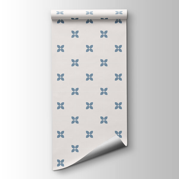 Papel de parede Padrão de flores azuis e brancas (REF: t01066v2)