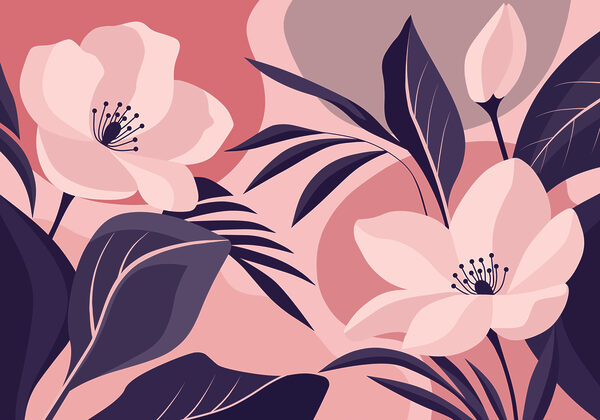 Papel de parede Elegância floral num cenário suave (REF: t01045v2) Papel de parede Elegância floral num cenário suave (REF: t01045v2)