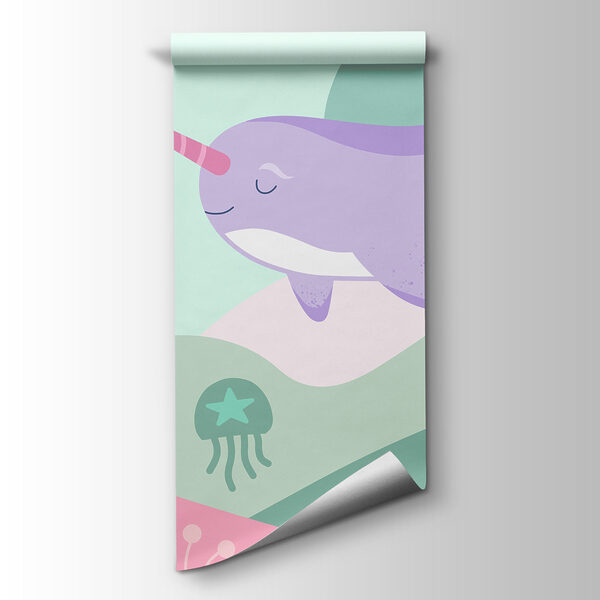 Papel de parede Desenho de uma baleia e de uma baleia a nadar no mar (REF: t01053v4) Papel de parede Desenho de uma baleia e de uma baleia a nadar no mar (REF: t01053v4)