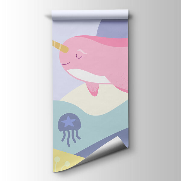 Papel de parede Desenho de um narval e de uma criatura marinha (REF: t01053v5) Papel de parede Desenho de um narval e de uma criatura marinha (REF: t01053v5)