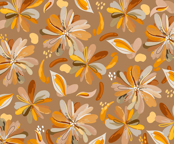 Papel de parede Padrão de flores e folhas (REF: t01059)