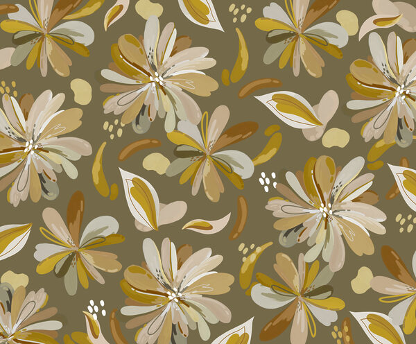 Papel de parede Padrão de flores e folhas (REF: t01059v1)