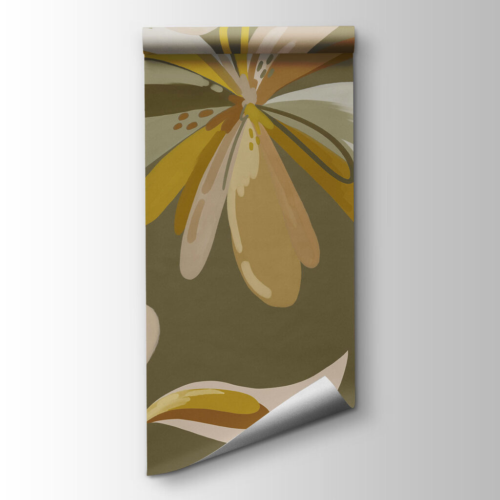 Papel de parede Padrão de flores e folhas (REF: t01059v1)