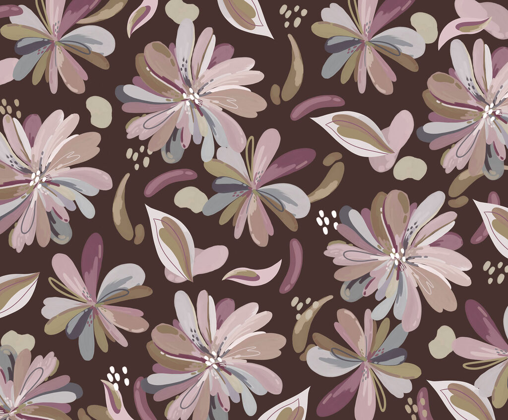 Papel de parede Padrão de flores sobre um fundo castanho (REF: t01059v2) Papel de parede Padrão de flores sobre um fundo castanho (REF: t01059v2)