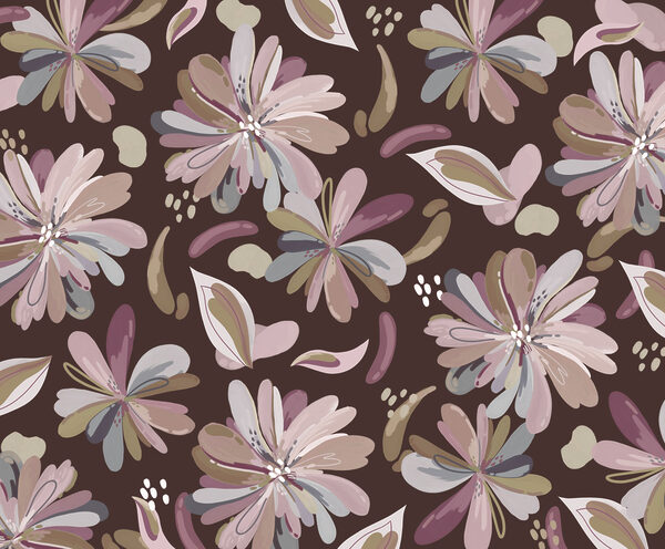 Papel de parede Padrão de flores sobre um fundo castanho (REF: t01059v2) Papel de parede Padrão de flores sobre um fundo castanho (REF: t01059v2)