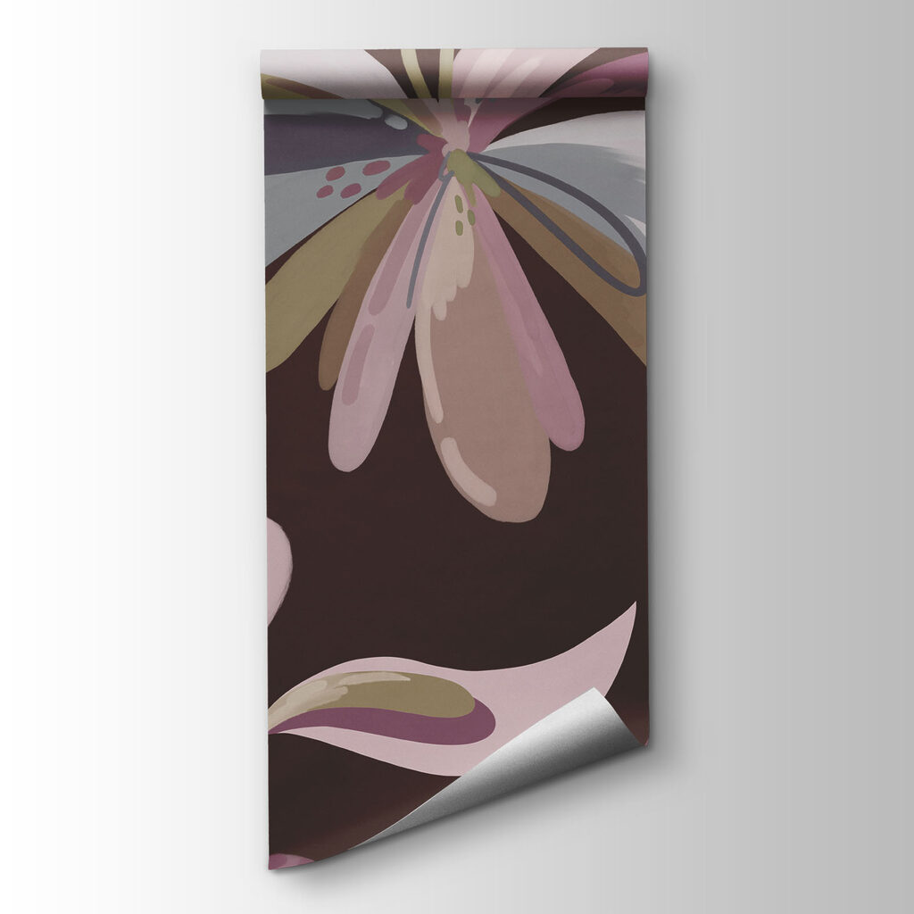 Papel de parede Padrão de flores sobre um fundo castanho (REF: t01059v2) Papel de parede Padrão de flores sobre um fundo castanho (REF: t01059v2)