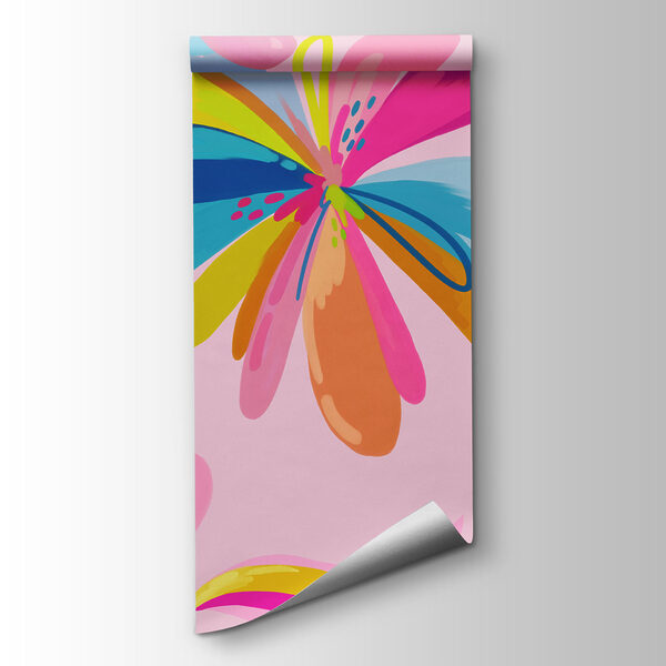 Papel de parede Flores coloridas sobre um fundo cor-de-rosa (REF: t01059v3) Papel de parede Flores coloridas sobre um fundo cor-de-rosa (REF: t01059v3)