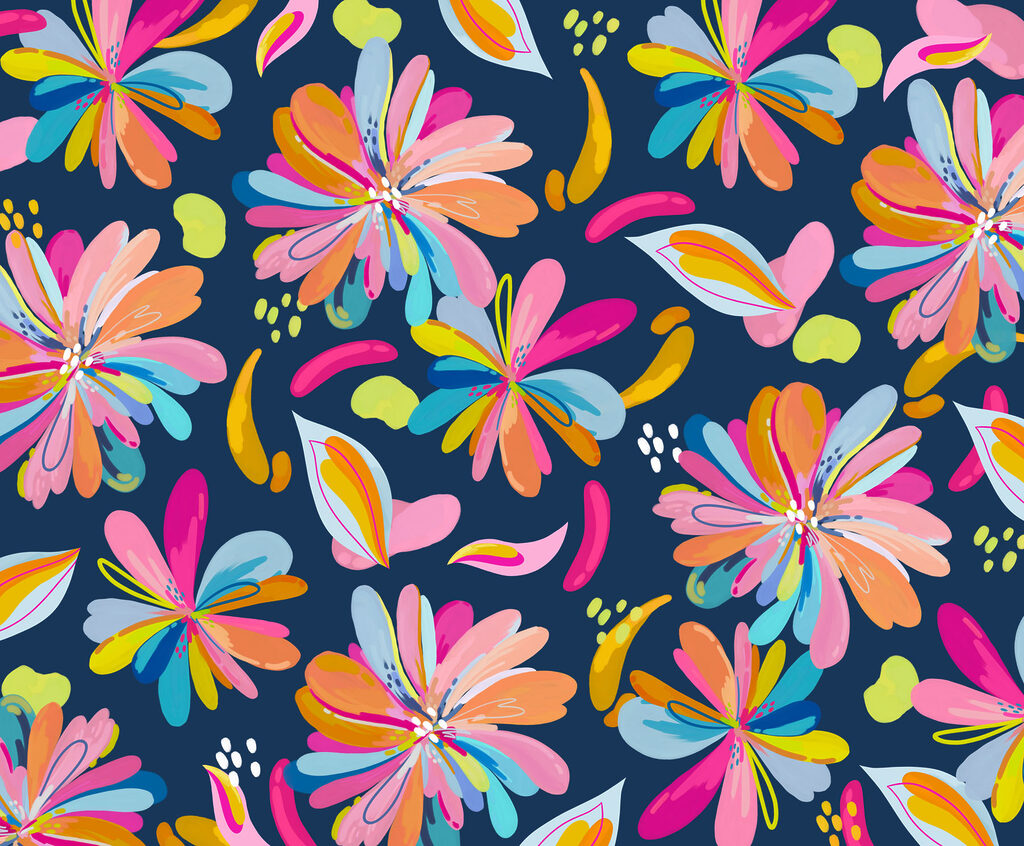 Papel de parede Flores coloridas sobre um fundo azul (REF: t01059v4) Papel de parede Flores coloridas sobre um fundo azul (REF: t01059v4)