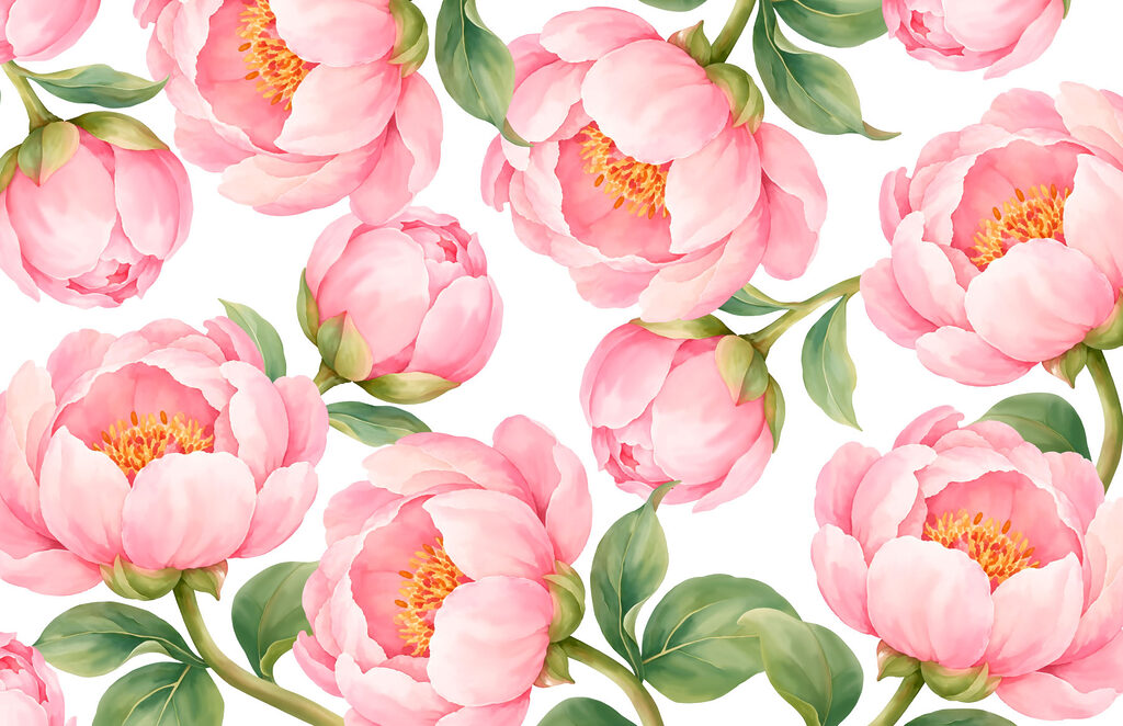 Papel de parede Padrão de flores cor-de-rosa (REF: t01096)