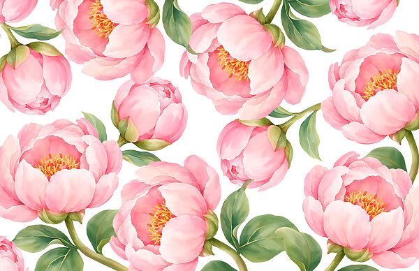 Papel de parede Padrão de flores cor-de-rosa (REF: t01096)