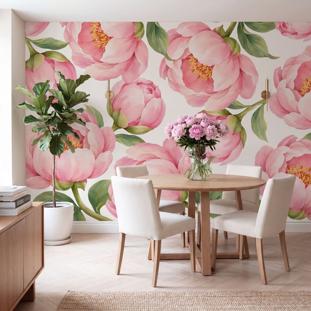 Papel de parede Padrão de flores cor-de-rosa (REF: t01096)