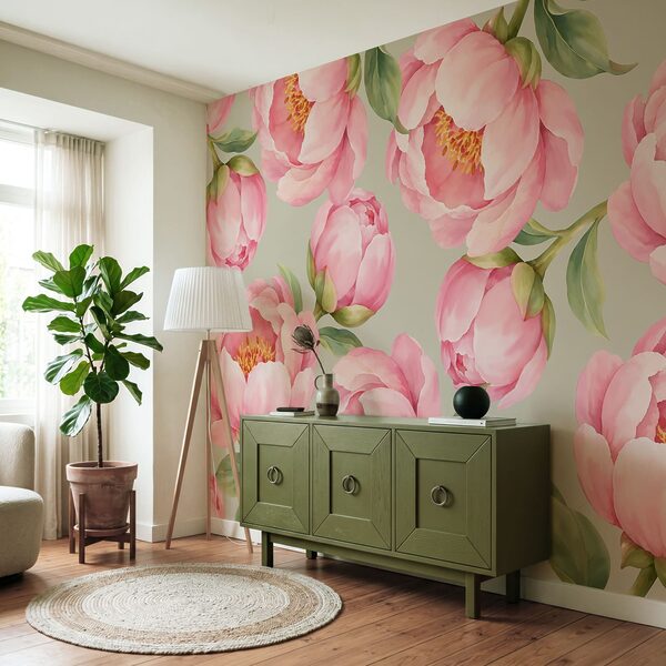 Papel de parede Padrão de flores cor-de-rosa (REF: t01096v2) Papel de parede Padrão de flores cor-de-rosa (REF: t01096v2)