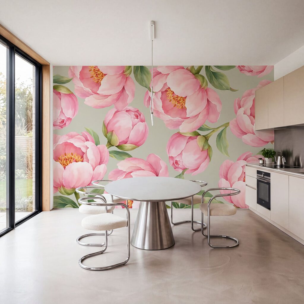 Papel de parede Padrão de flores cor-de-rosa (REF: t01096v2) Papel de parede Padrão de flores cor-de-rosa (REF: t01096v2)