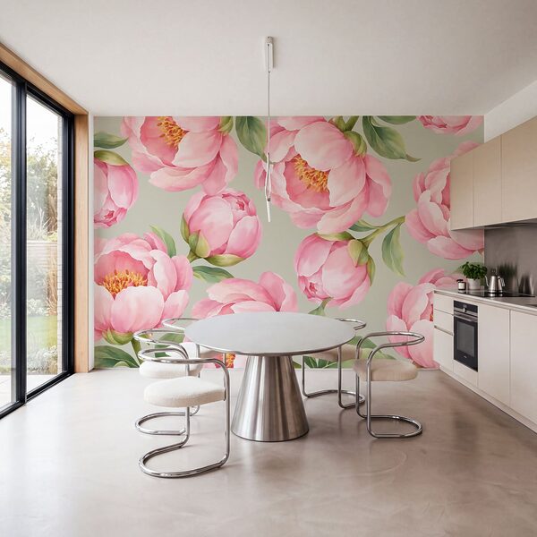 Papel de parede Padrão de flores cor-de-rosa (REF: t01096v2) Papel de parede Padrão de flores cor-de-rosa (REF: t01096v2)