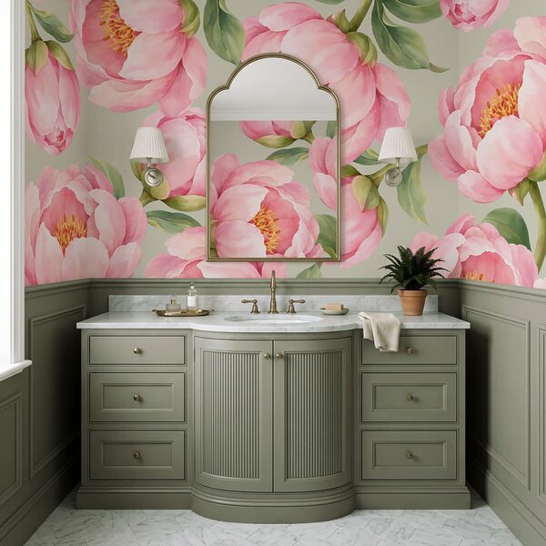Papel de parede Padrão de flores cor-de-rosa (REF: t01096v2) Papel de parede Padrão de flores cor-de-rosa (REF: t01096v2)