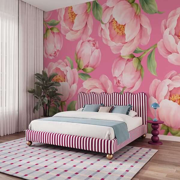 Papel de parede Flores cor-de-rosa sobre um fundo cor-de-rosa (REF: t01096v4) Papel de parede Flores cor-de-rosa sobre um fundo cor-de-rosa (REF: t01096v4)