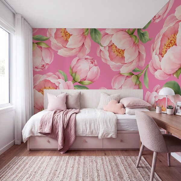 Papel de parede Flores cor-de-rosa sobre um fundo cor-de-rosa (REF: t01096v4) Papel de parede Flores cor-de-rosa sobre um fundo cor-de-rosa (REF: t01096v4)