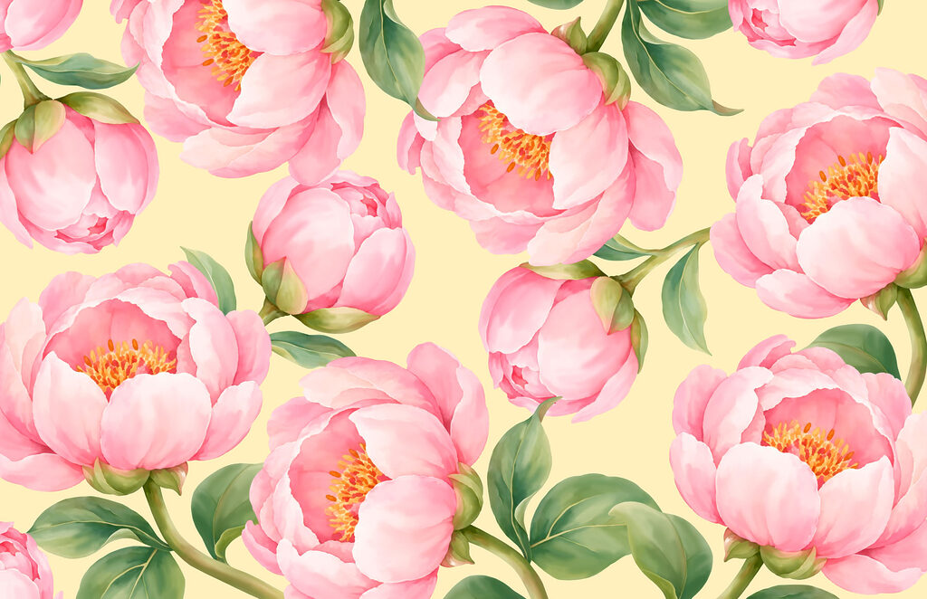 Papel de parede Padrão de flores cor-de-rosa (REF: t01096v5) Papel de parede Padrão de flores cor-de-rosa (REF: t01096v5)