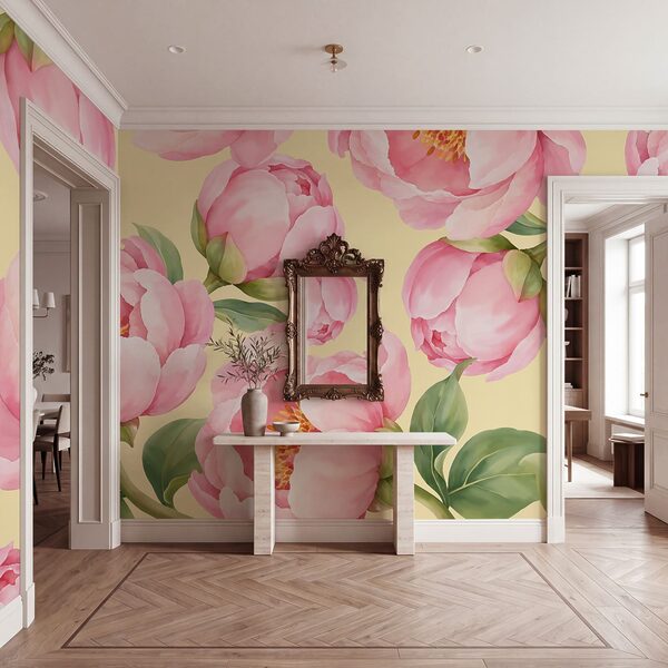 Papel de parede Padrão de flores cor-de-rosa (REF: t01096v5) Papel de parede Padrão de flores cor-de-rosa (REF: t01096v5)