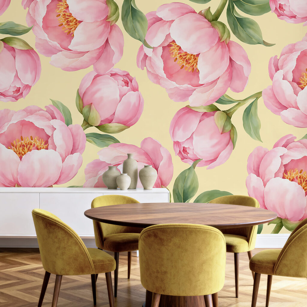 Papel de parede Padrão de flores cor-de-rosa (REF: t01096v5) Papel de parede Padrão de flores cor-de-rosa (REF: t01096v5)