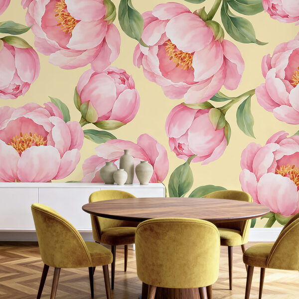 Papel de parede Padrão de flores cor-de-rosa (REF: t01096v5) Papel de parede Padrão de flores cor-de-rosa (REF: t01096v5)