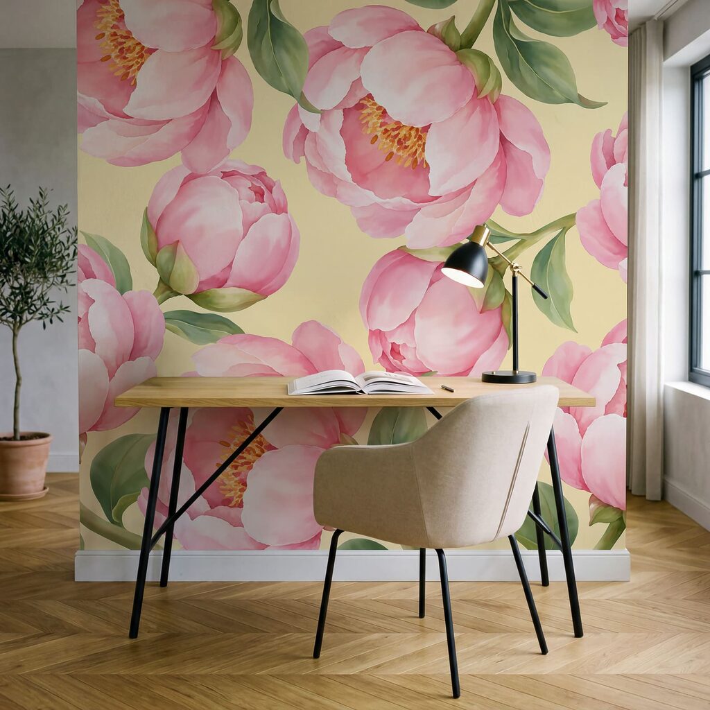 Papel de parede Padrão de flores cor-de-rosa (REF: t01096v5) Papel de parede Padrão de flores cor-de-rosa (REF: t01096v5)