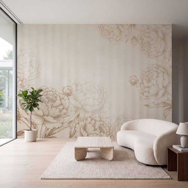 Papel de parede Elegância floral em tons suaves (REF: t01097)