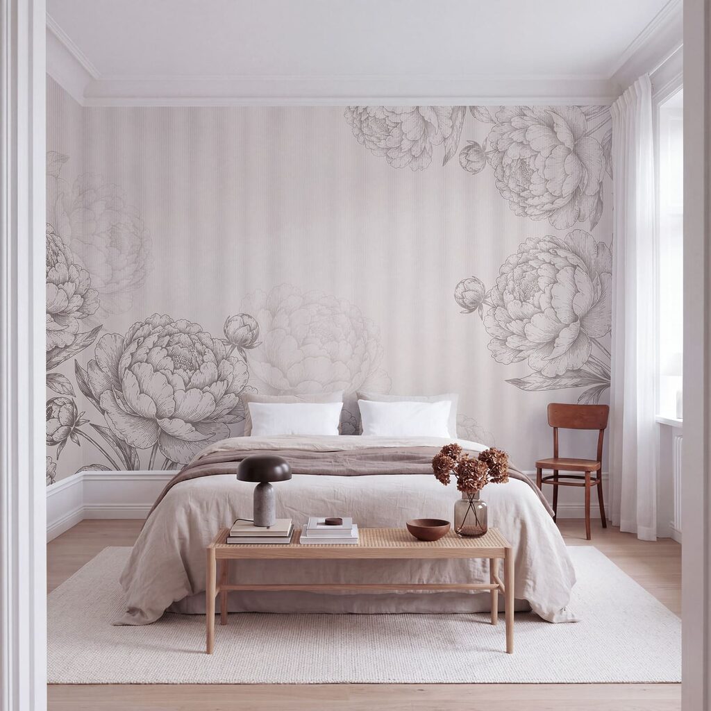 Papel de parede Flores delicadas em tons suaves (REF: t01097v2)