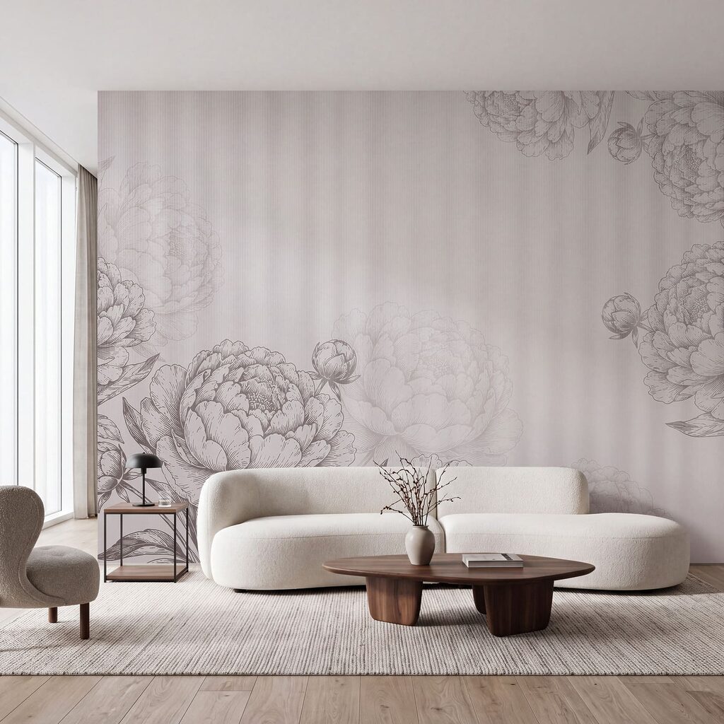 Papel de parede Flores delicadas em tons suaves (REF: t01097v2)