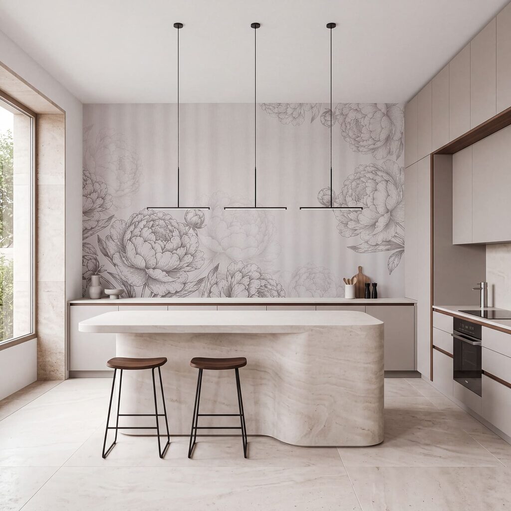 Papel de parede Flores delicadas em tons suaves (REF: t01097v2)