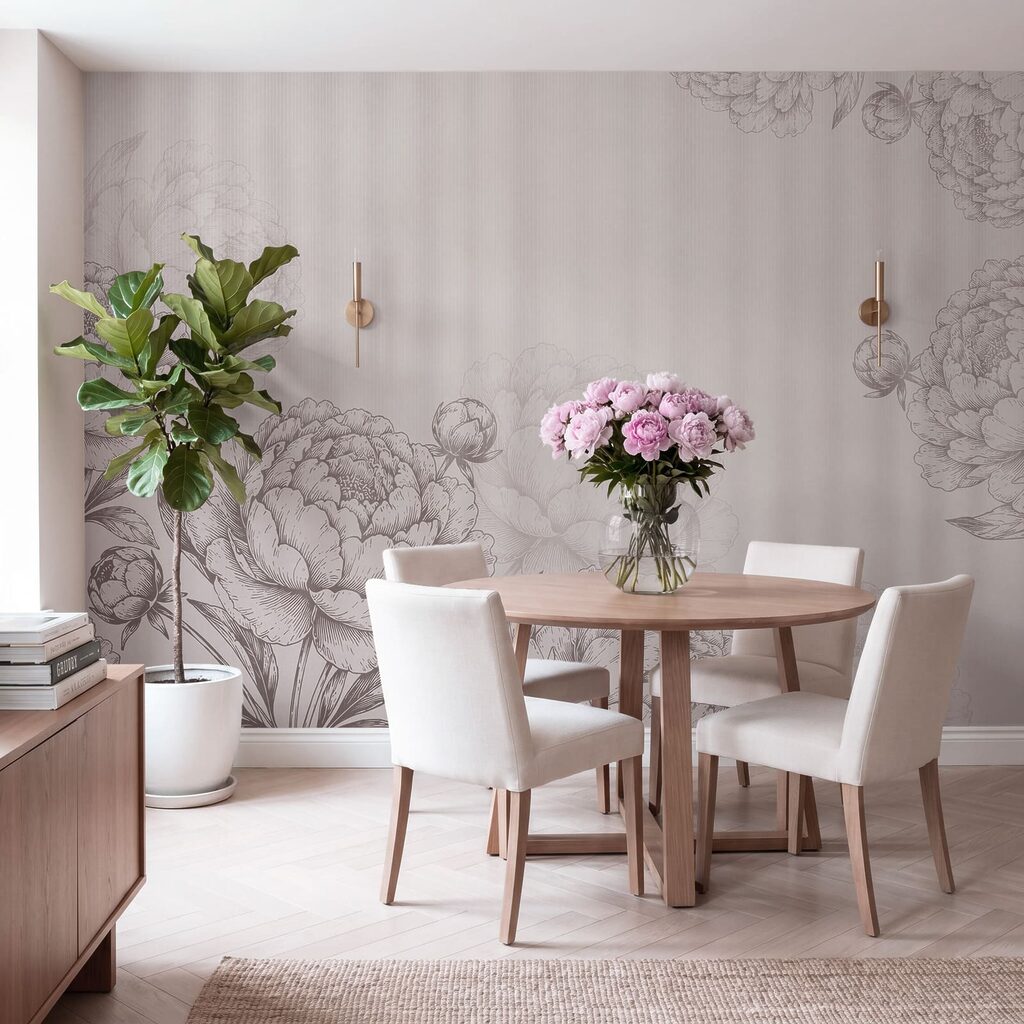 Papel de parede Flores delicadas em tons suaves (REF: t01097v2)
