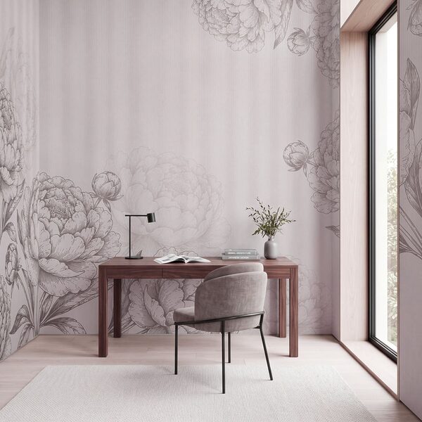 Papel de parede Flores delicadas em tons suaves (REF: t01097v2)
