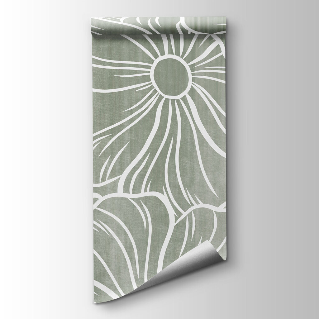 Papel de parede Padrão de flores sobre um fundo cinzento (REF: t01098v1)