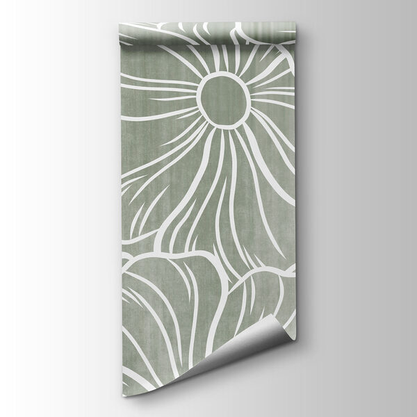 Papel de parede Padrão de flores sobre um fundo cinzento (REF: t01098v1)