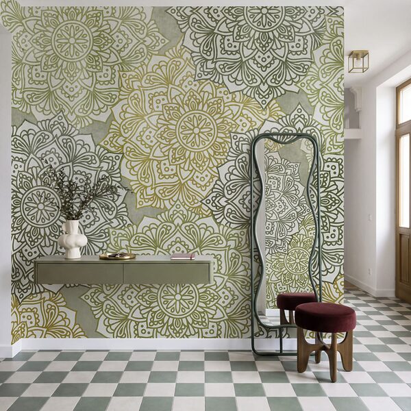 Papel de parede Padrão de flores numa superfície (REF: t01099) Papel de parede Padrão de flores numa superfície (REF: t01099)