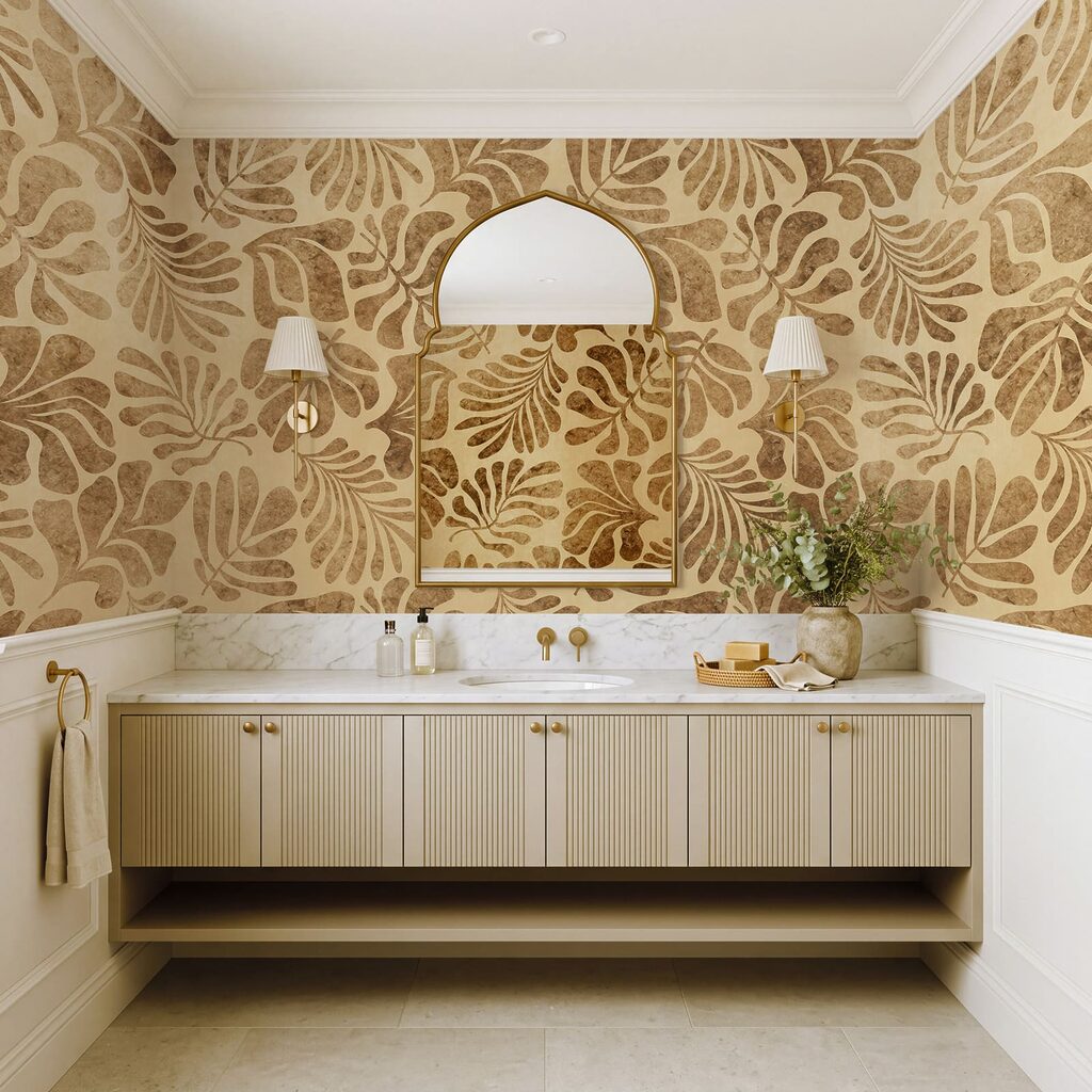 Papel de parede Padrão de folhas num papel (REF: t01111)
