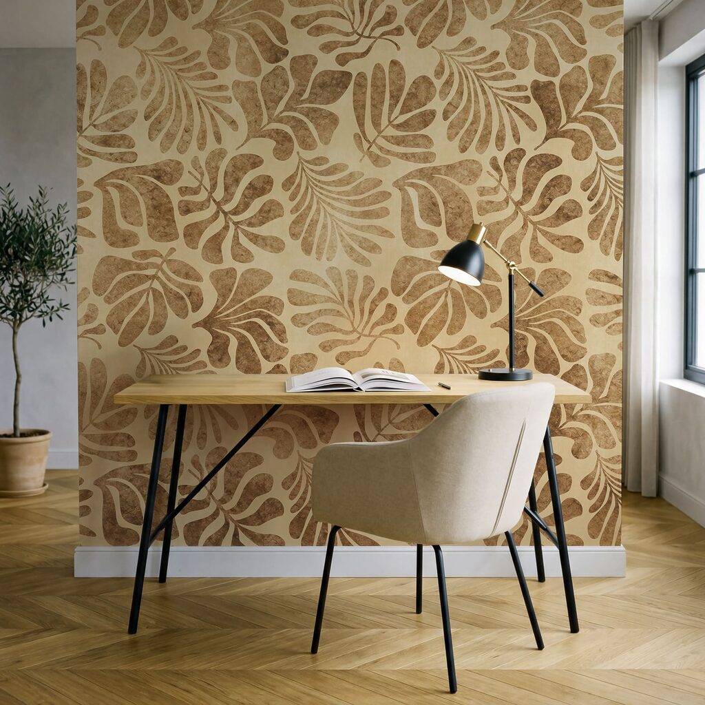 Papel de parede Padrão de folhas num papel (REF: t01111)